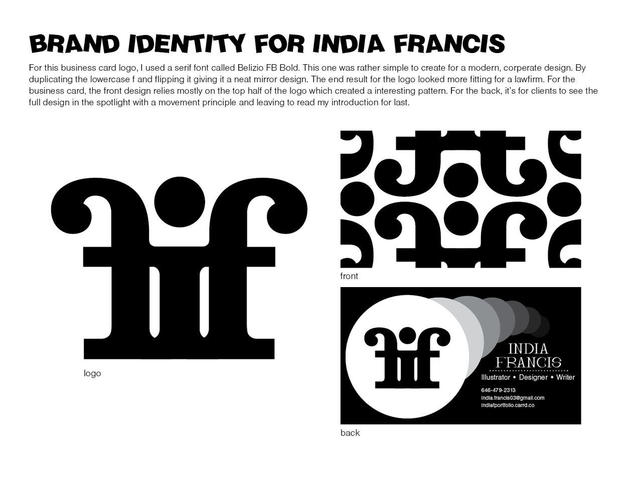 Letterform Business Card (Serious)